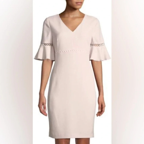Karl Lagerfeld Blush Flowy Sleeve Dress - Picture 1 of 10